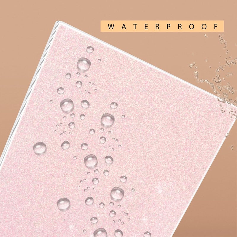 Nature Touch Glitter 1 Inch Binder Organizer (10.5'' x 11.5'') - Waterproof Durable View Binder, Holds 8.5'' x 11'' Letter Size 300 Pages, Pale Pink - Image 3
